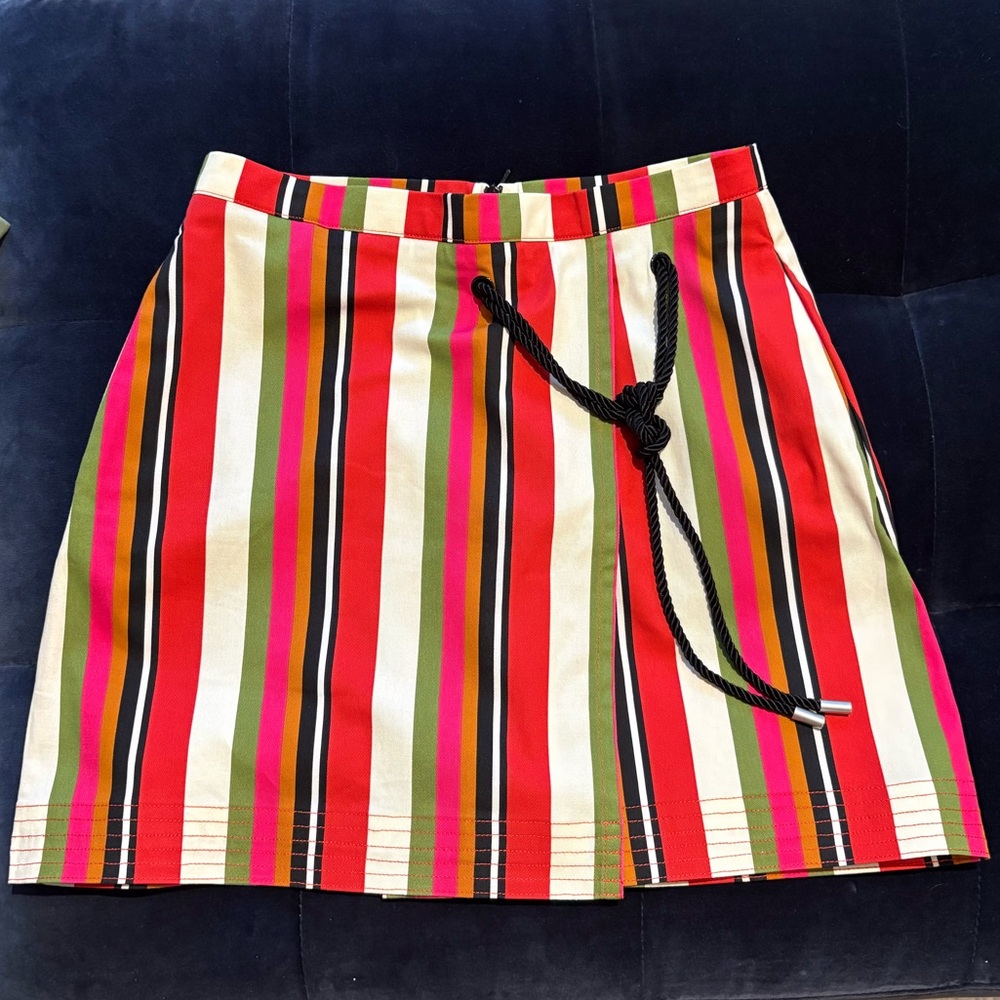 SOLID & STRIPED Multicolor Striped Skirt with Rope Tie